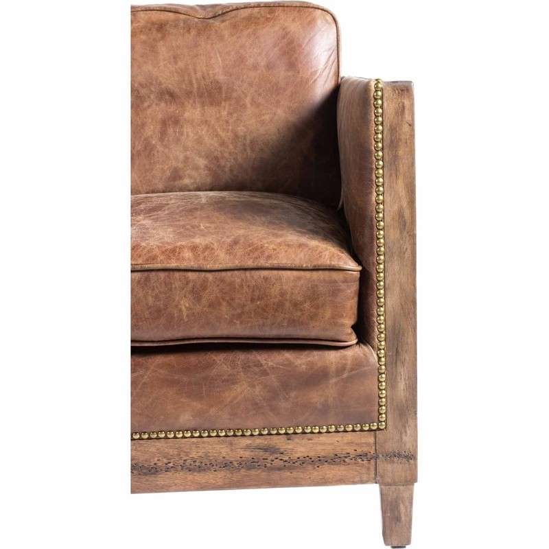 Sherly 72'' Genuine Leather Square Arm Sofa