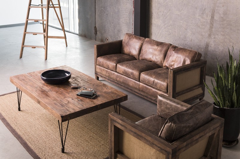 Sherly 72'' Genuine Leather Square Arm Sofa