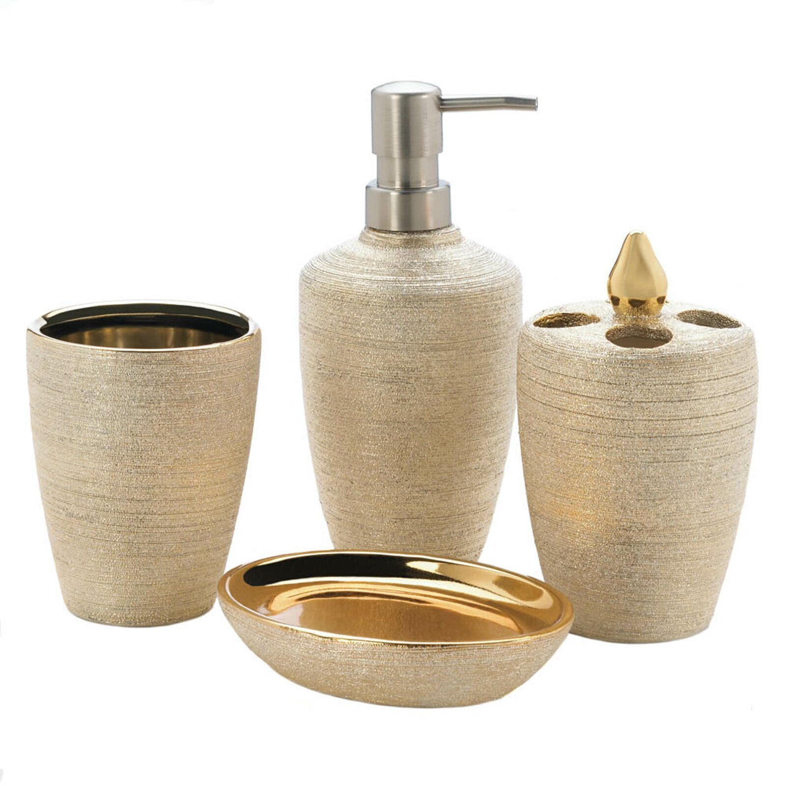 Shimmer Bathroom Accessories in Gold