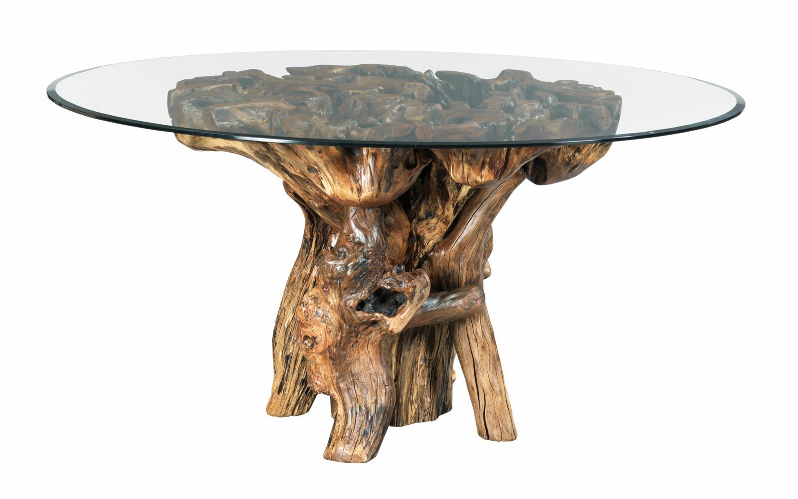 Show stopping tree trunk dining table