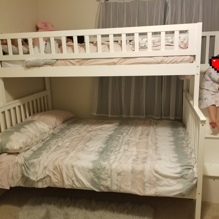 Shyann Twin Over Full Solid Wood Standard Bunk Bed with Shelves by Three Posts™ Baby & Kids