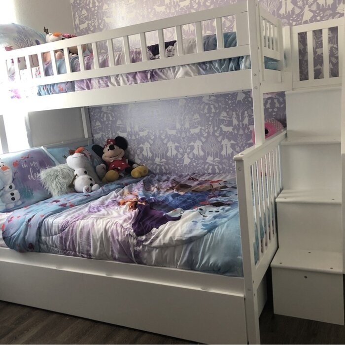 Shyann Twin Over Full Solid Wood Standard Bunk Bed with Shelves by Three Posts™ Baby & Kids