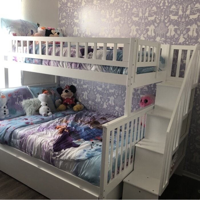 Shyann Twin Over Full Solid Wood Standard Bunk Bed with Shelves by Three Posts™ Baby & Kids