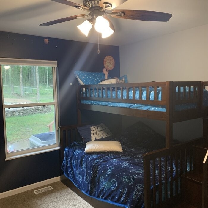 Shyann Twin Over Full Solid Wood Standard Bunk Bed with Shelves by Three Posts™ Baby & Kids