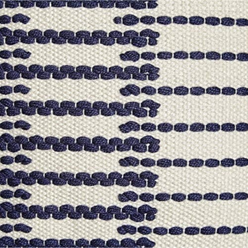 Signature Design by Ashley Lanka Geometric Square Pouf Ottoman, 16 x 16 Inches, Blue & White