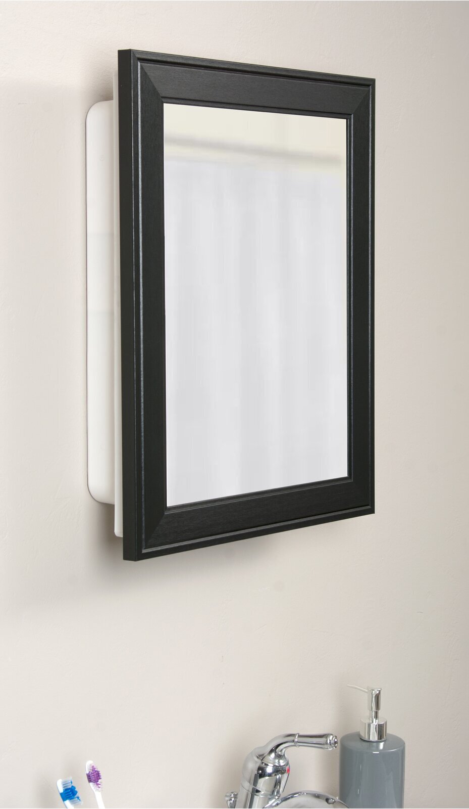 Simple Black Framed Medicine Cabinet