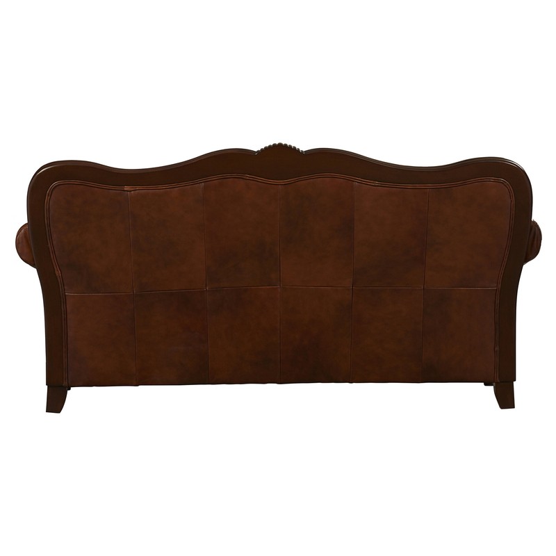 Smith 86'' Genuine Leather Rolled Arm Sofa