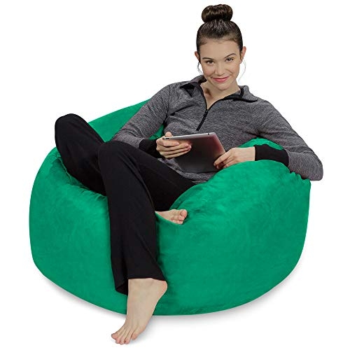 Sofa Sack - Plush, Ultra Soft Bean Bag Chair - Memory Foam Bean Bag Chair with Microsuede Cover - Stuffed Foam Filled Furniture and Accessories for Dorm Room - Aqua Marine 3'