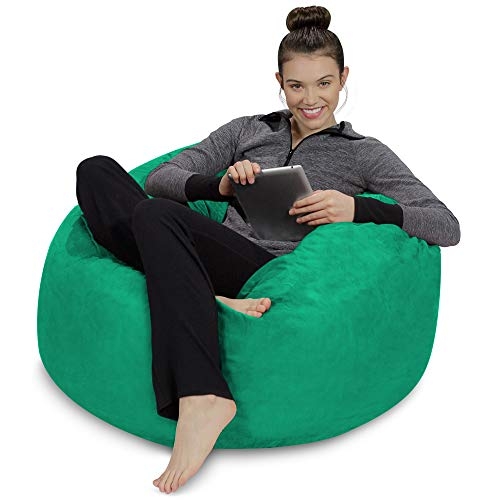 Sofa Sack - Plush, Ultra Soft Bean Bag Chair - Memory Foam Bean Bag Chair with Microsuede Cover - Stuffed Foam Filled Furniture and Accessories for Dorm Room - Aqua Marine 3'