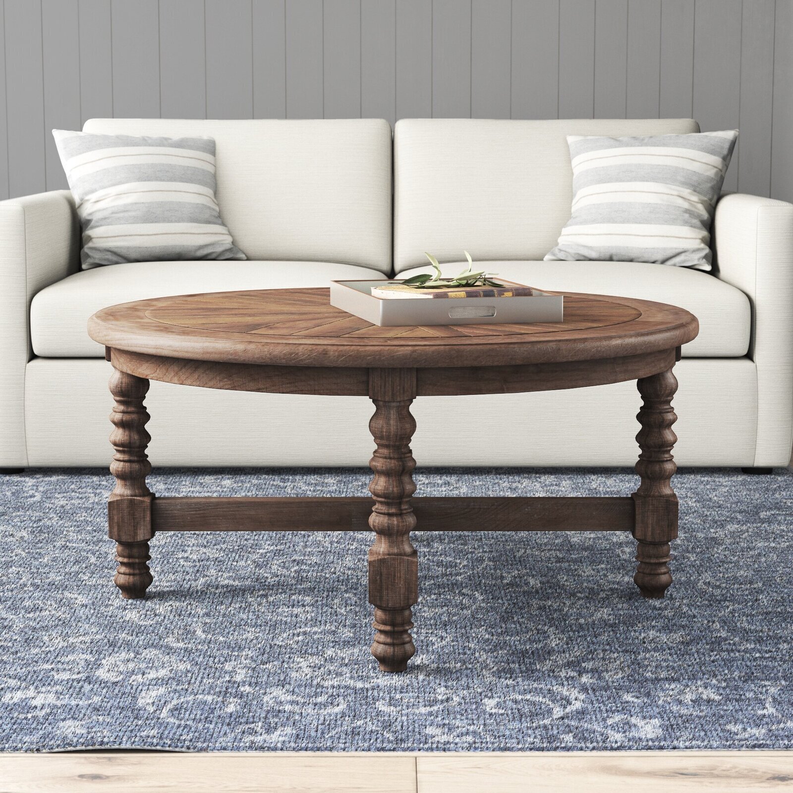 Solid Fir Round Wood Coffee Table