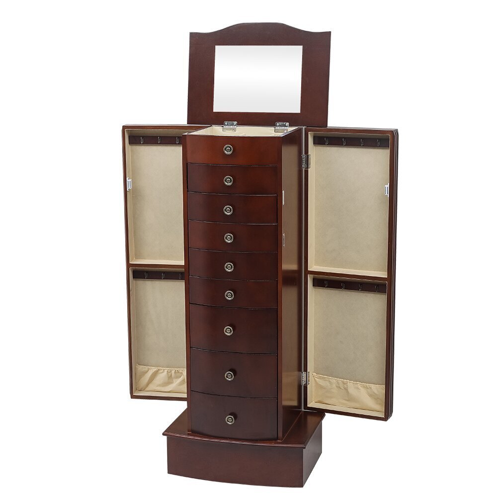 Large Wooden Vintage Classic Antique Jewelry Box Storage Organizer 5 Drawer 