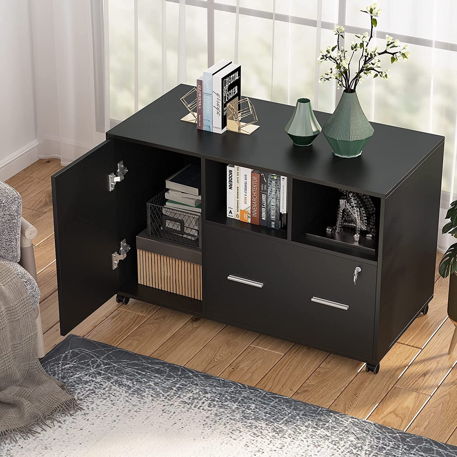 Spacious Wooden Filing Cabinet