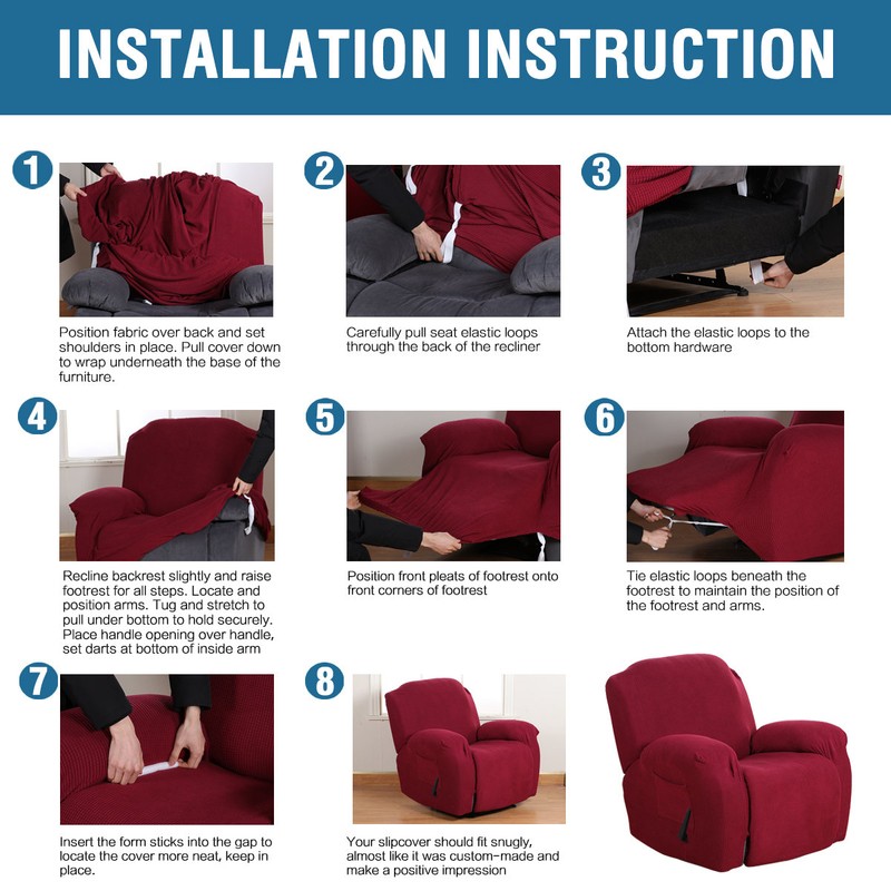Spandex Box Cushion Sectional Slipcover