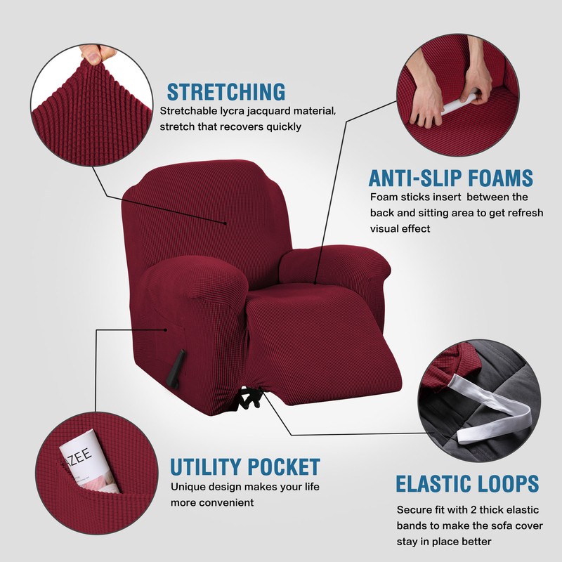 Spandex Box Cushion Sectional Slipcover