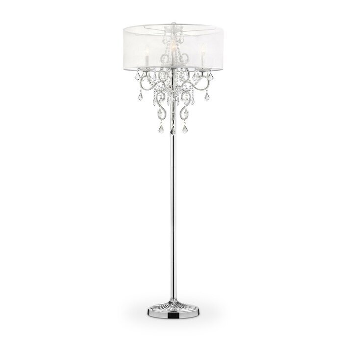 Standing Chandelier Lamp With Fabric Shade