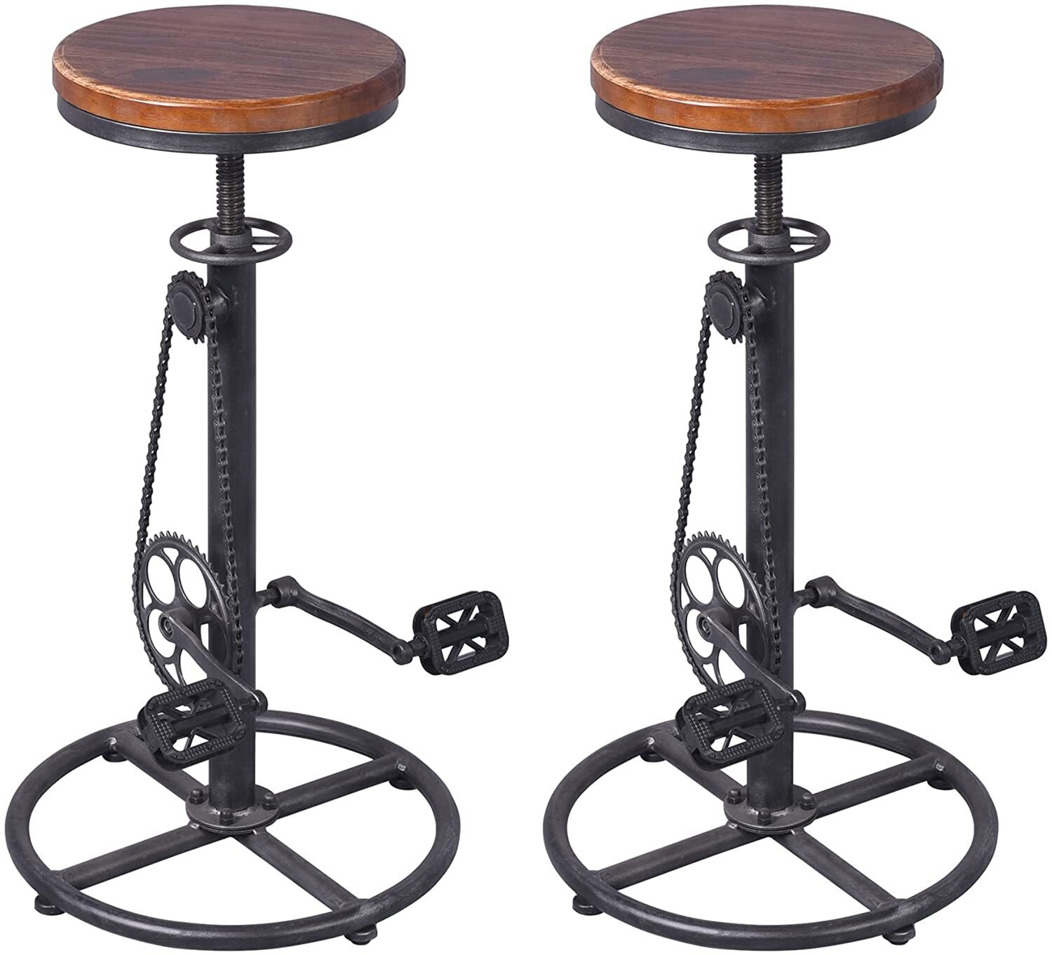 Steampunk Bar Stools With Bike Pedals