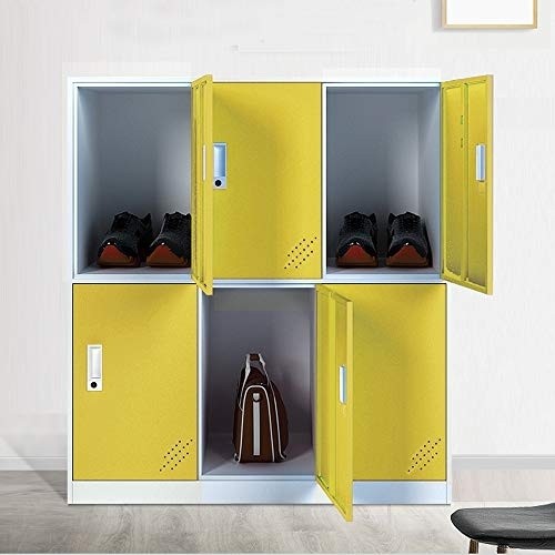 Steel Office Locker Cabinet with Keys, School and Home Storage Locker Organizer,Kids Locker for Cloth and Toy Organizer,Living Room Boy and Girl Metal Storage Locker Cabinet (Yelllow)