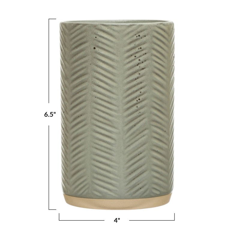 Stoneware Reactive Utensil Crock