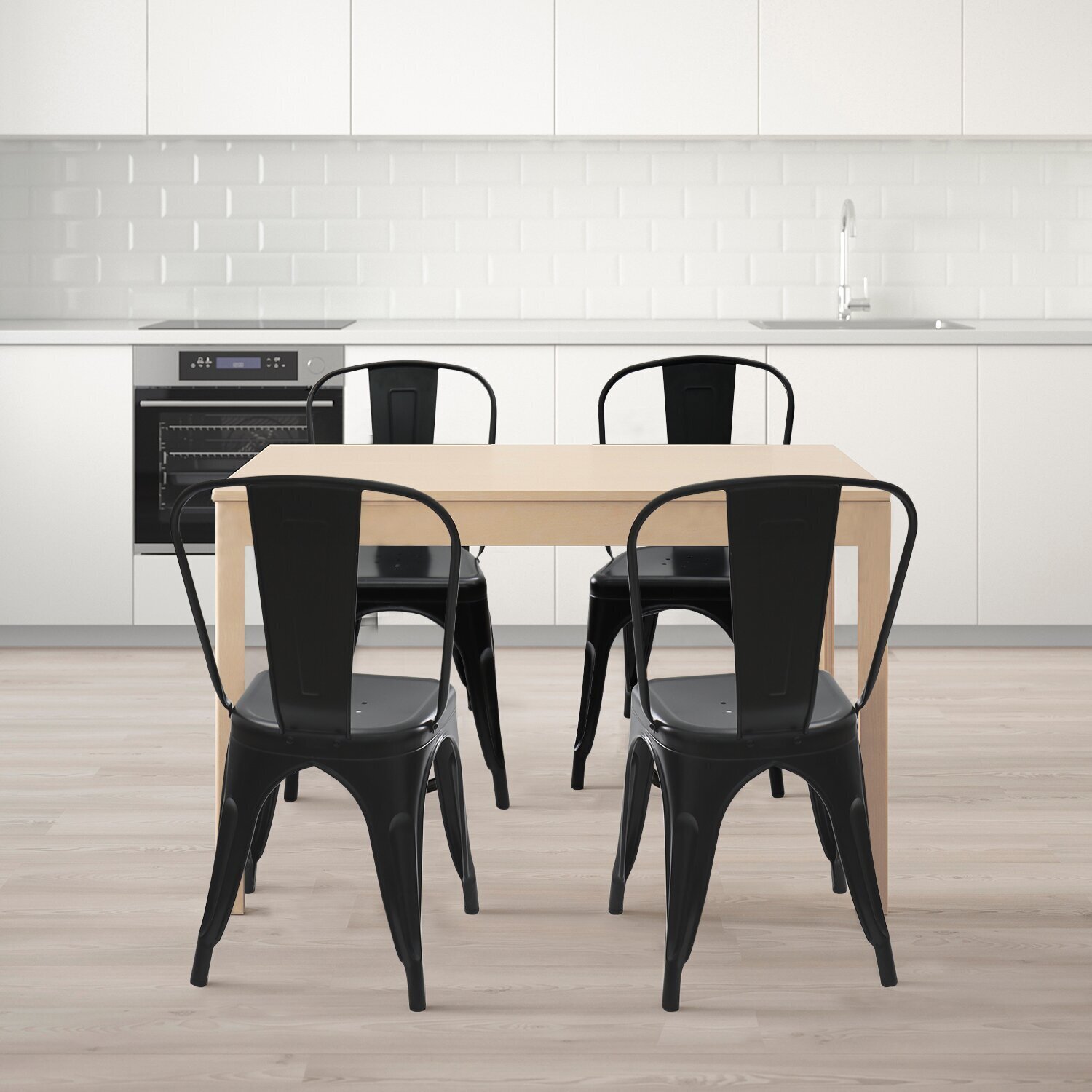 Strong dining chairs in metal