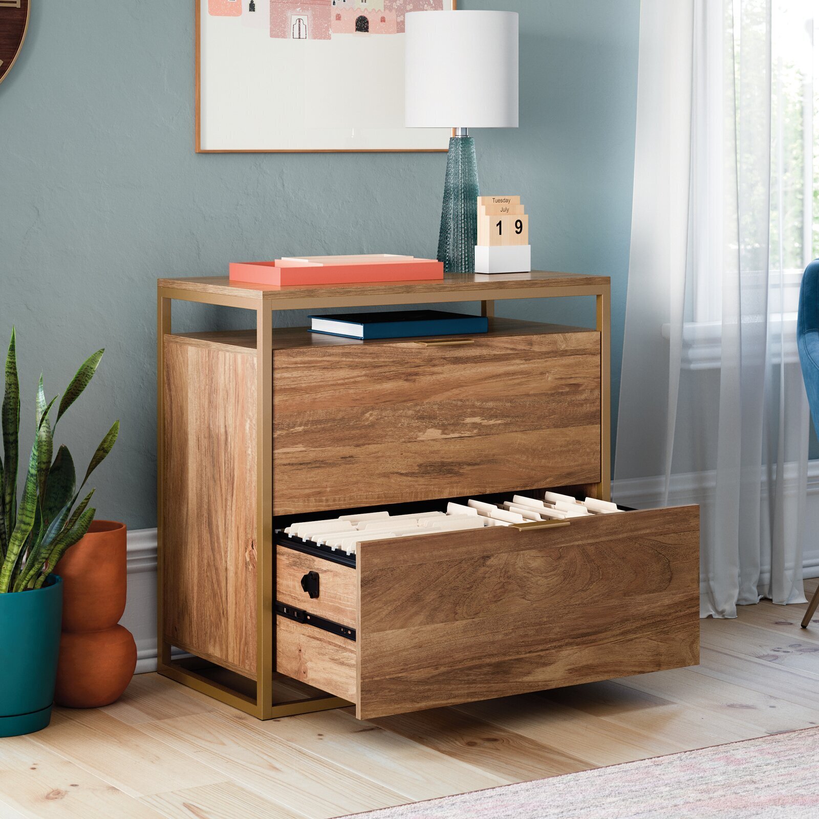 Stylish Wooden Filing Cabinet