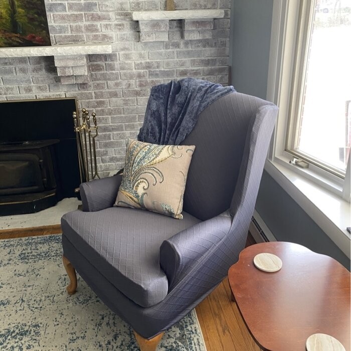 Super Stretch T-Cushion Wingback Slipcover