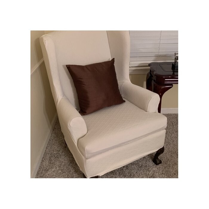 Super Stretch T-Cushion Wingback Slipcover