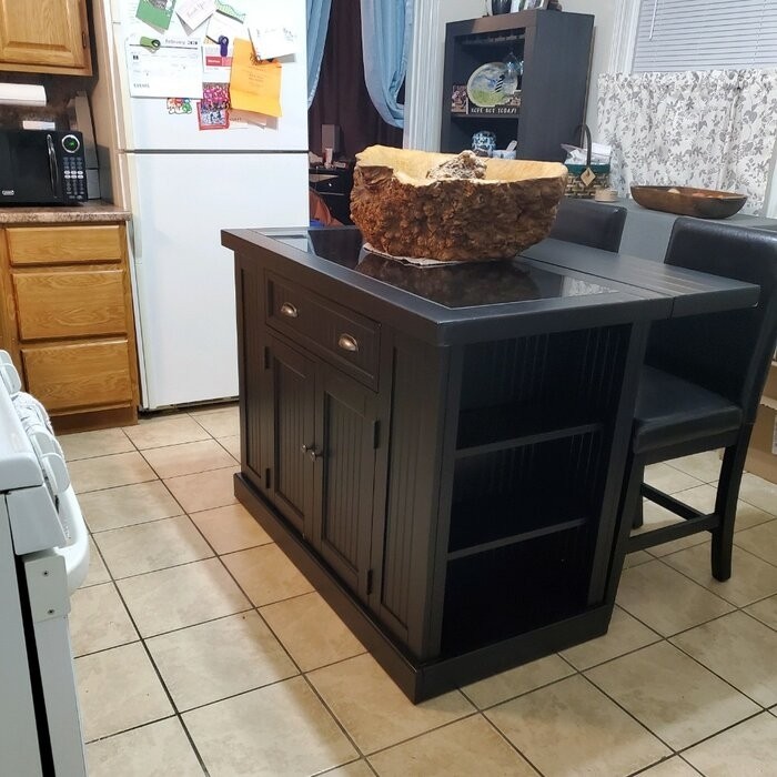 Swanscombe 48'' Wide Kitchen Island Set with Granite Top