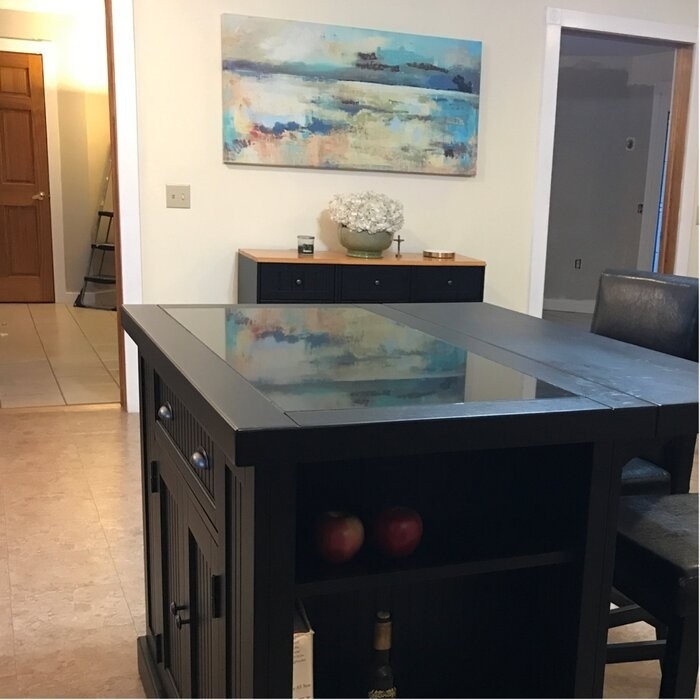 Swanscombe 48'' Wide Kitchen Island Set with Granite Top