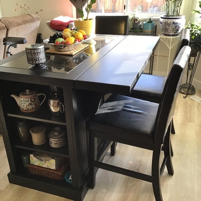Swanscombe 48'' Wide Kitchen Island Set with Granite Top