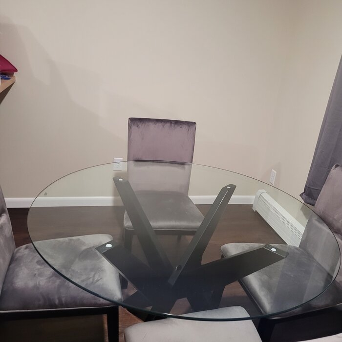 harveys round glass dining table