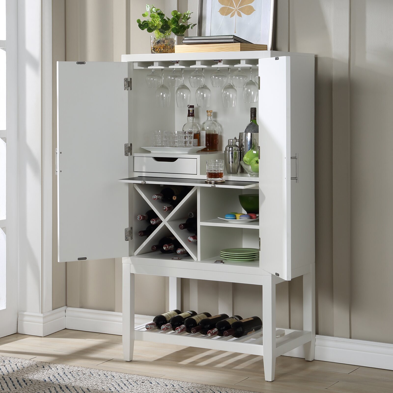 Tall Pull Out Bar Cabinet