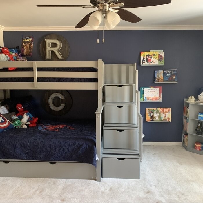 Tena 4 Drawer Solid Wood Standard Bunk Bed with Trundle by Harriet Bee
