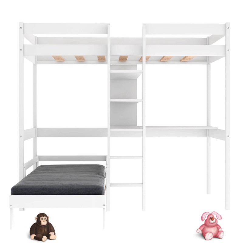 Thale Twin Loft Bed and Mattress with Built-in-Desk by Harriet Bee