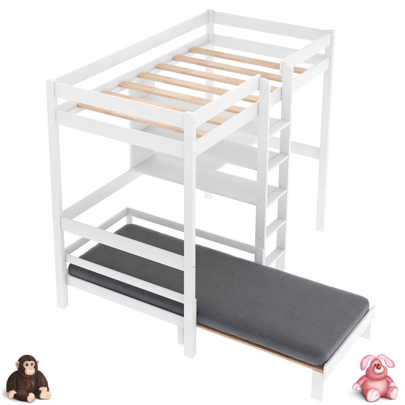 Thale Twin Loft Bed and Mattress with Built-in-Desk by Harriet Bee