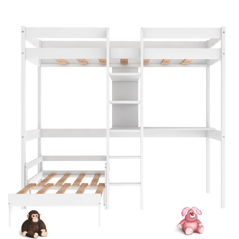 Thale Twin Loft Bed and Mattress with Built-in-Desk by Harriet Bee