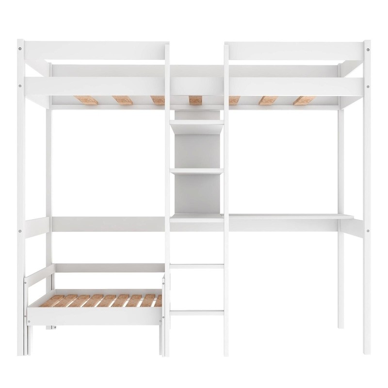 Thale Twin Loft Bed and Mattress with Built-in-Desk by Harriet Bee
