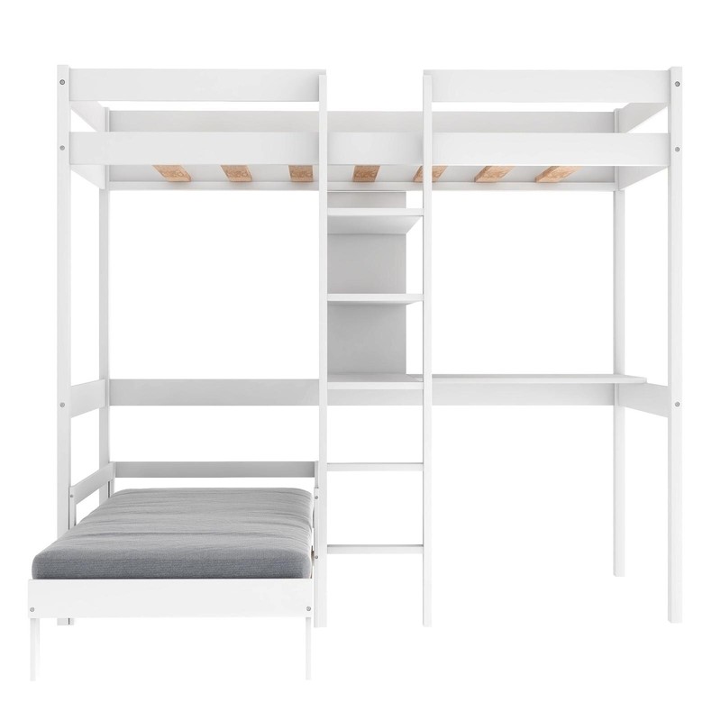 Thale Twin Loft Bed and Mattress with Built-in-Desk by Harriet Bee