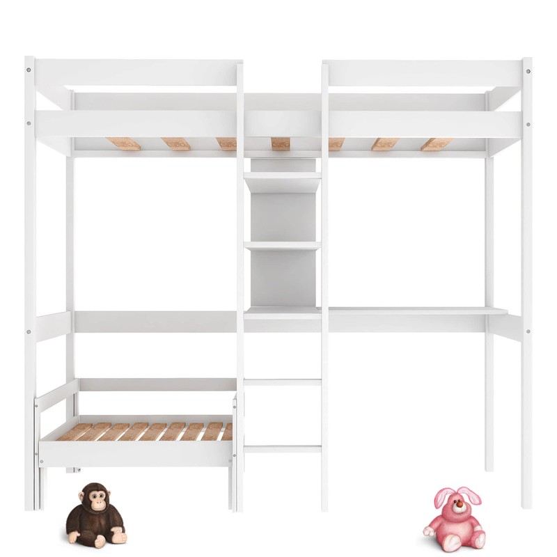 Thale Twin Loft Bed and Mattress with Built-in-Desk by Harriet Bee