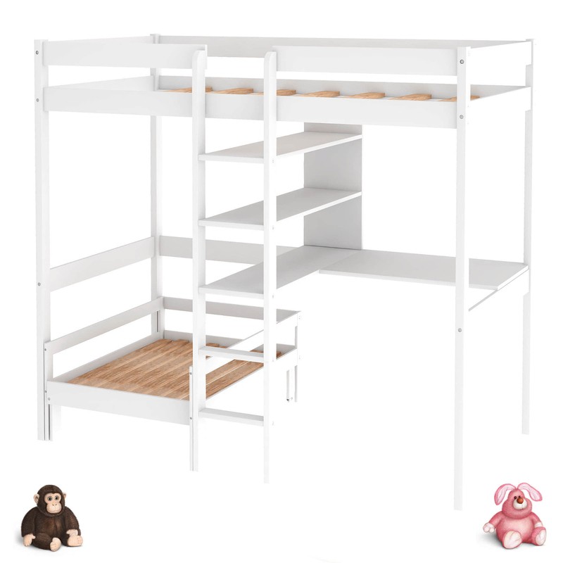Thale Twin Loft Bed and Mattress with Built-in-Desk by Harriet Bee