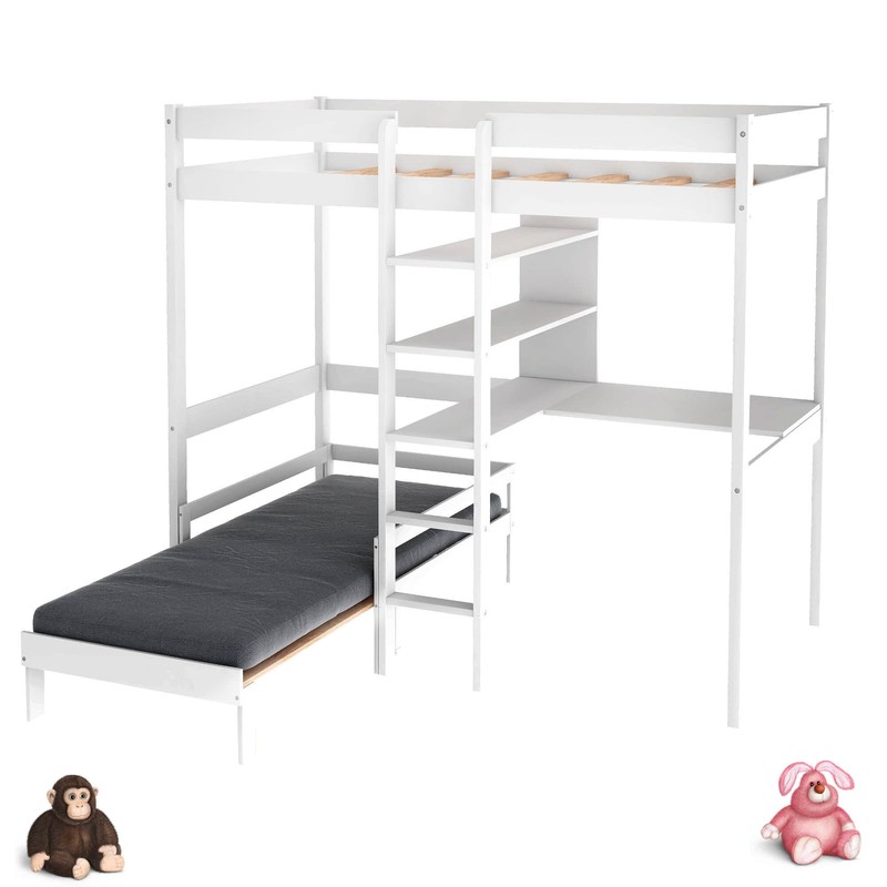 Thale Twin Loft Bed and Mattress with Built-in-Desk by Harriet Bee