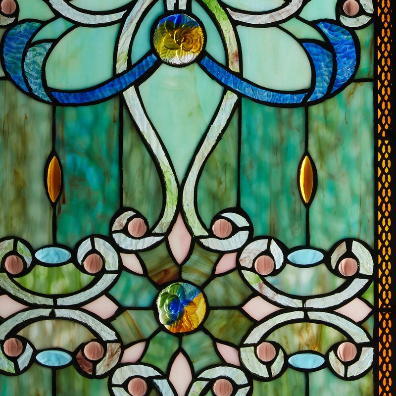 Tiffany Style Stained Glass Window Panel