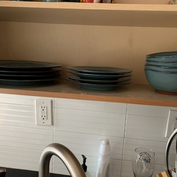 Toren Denim 16 Piece Dinnerware Set, Service for 4