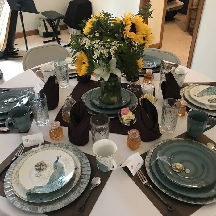 Toren Denim 16 Piece Dinnerware Set, Service for 4
