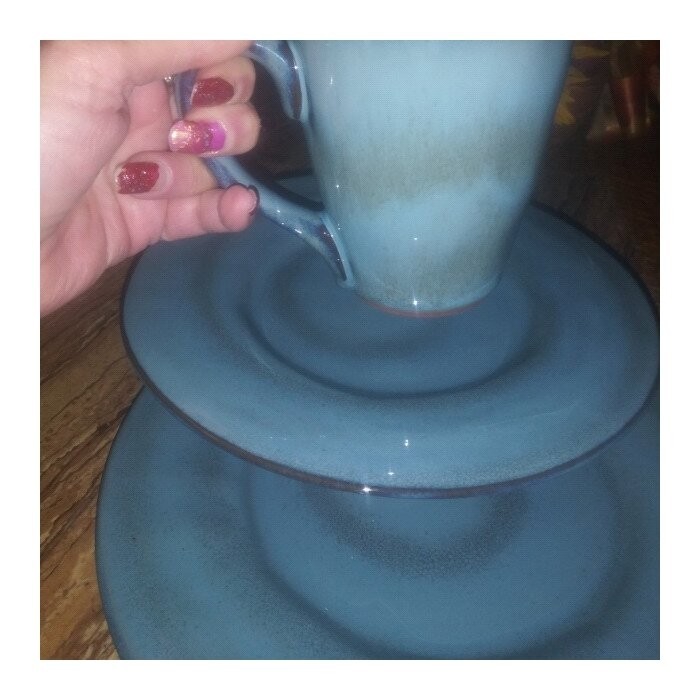 Toren Denim 16 Piece Dinnerware Set, Service for 4