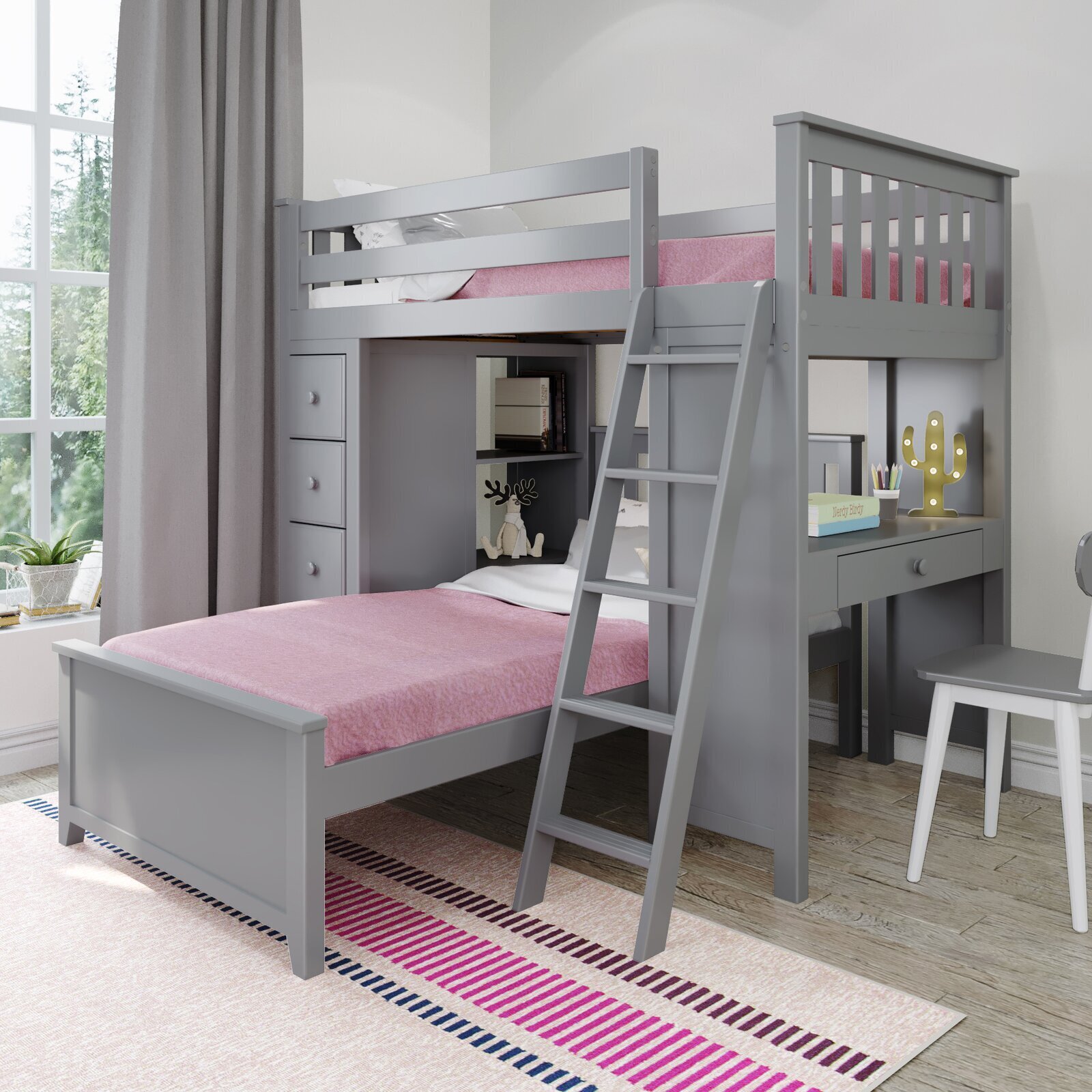 Traditional Bunk Bed With Desk
