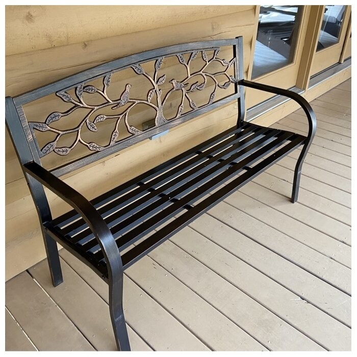 Tree of Life Iron Garden Bench
