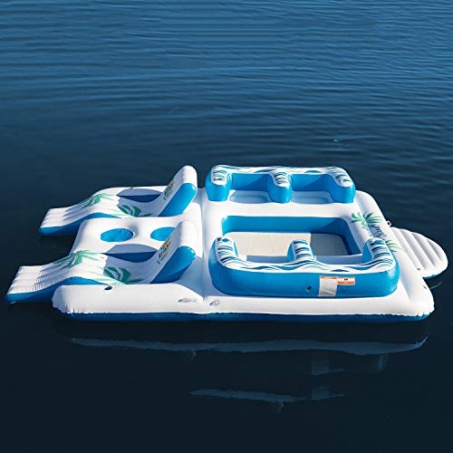 Tropical Tahiti Floating Island Inflatable Island Pool Float Holds 6 Person