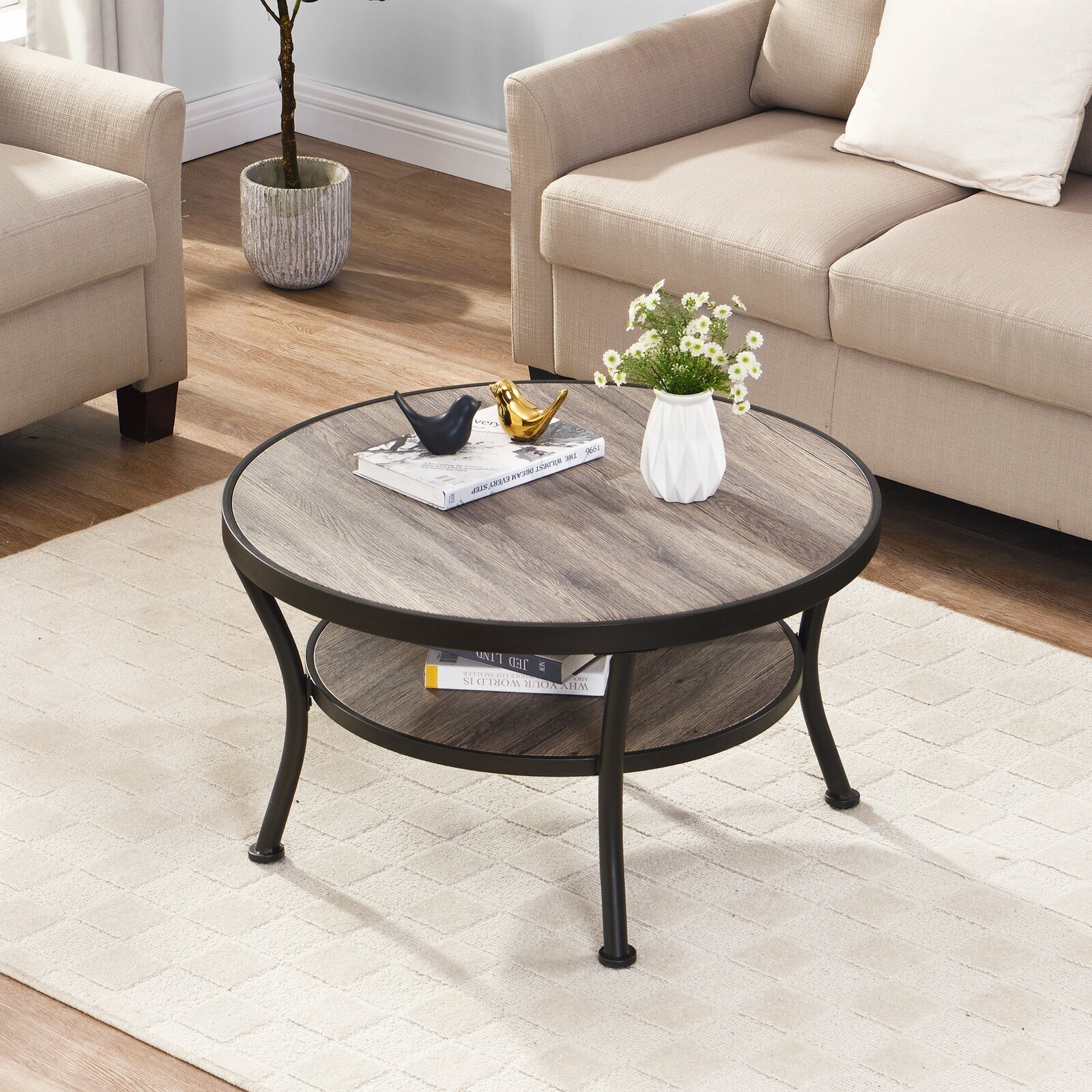 Two tier, round coffee table