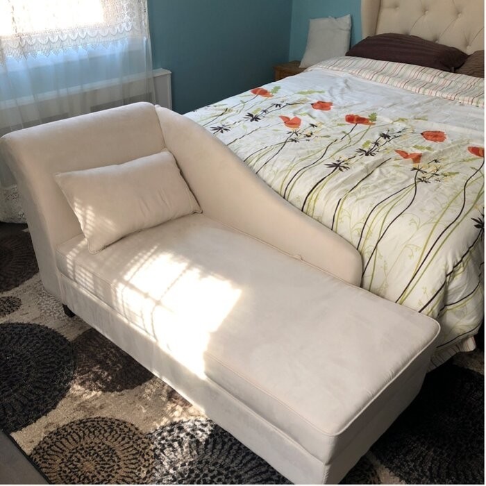 Verona One Left-Arm Chaise Flared Arms Chaise Lounge with Storage