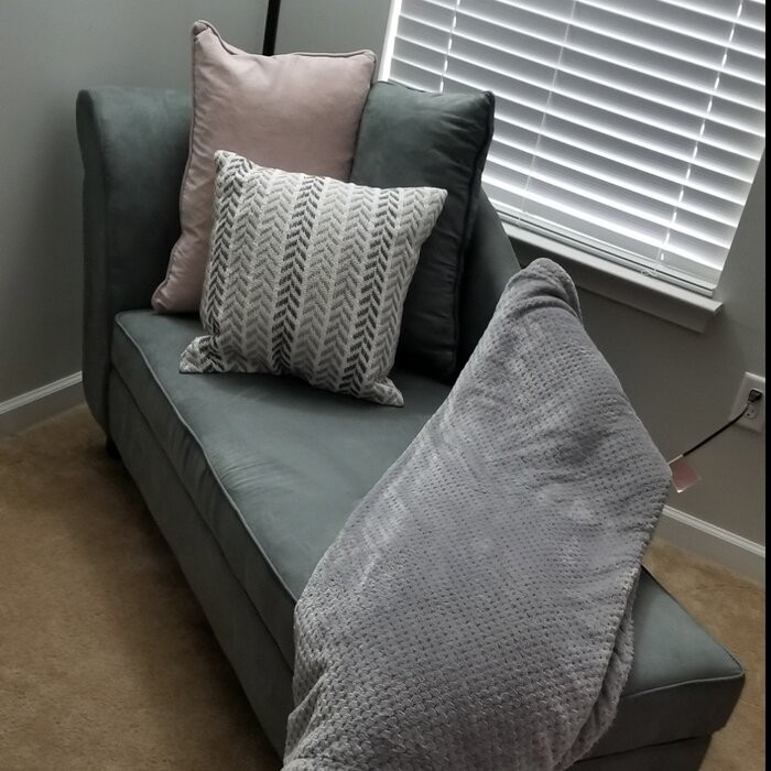 Verona One Left-Arm Chaise Flared Arms Chaise Lounge with Storage